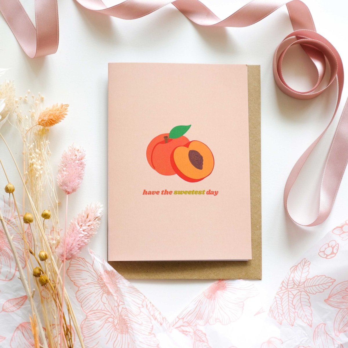 Have The Sweetest Day Peach Gold Foil Greetings Card - HUTCH London