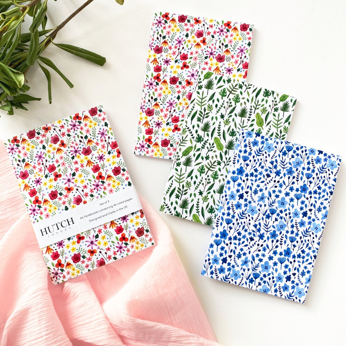 Set of 3 A6 Floral Pocket Notebooks - HUTCH London