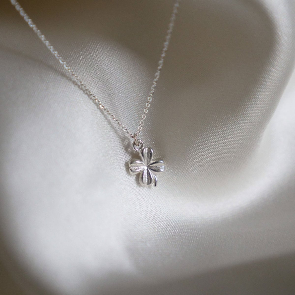 Tiny Four Leaf Clover Pendant Sterling Silver - HUTCH London