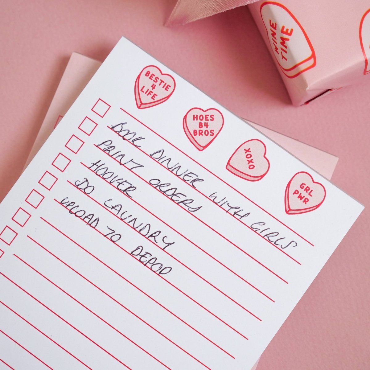 A6 Galentines Love Heart Candy Checklist Desk Pad - HUTCH London