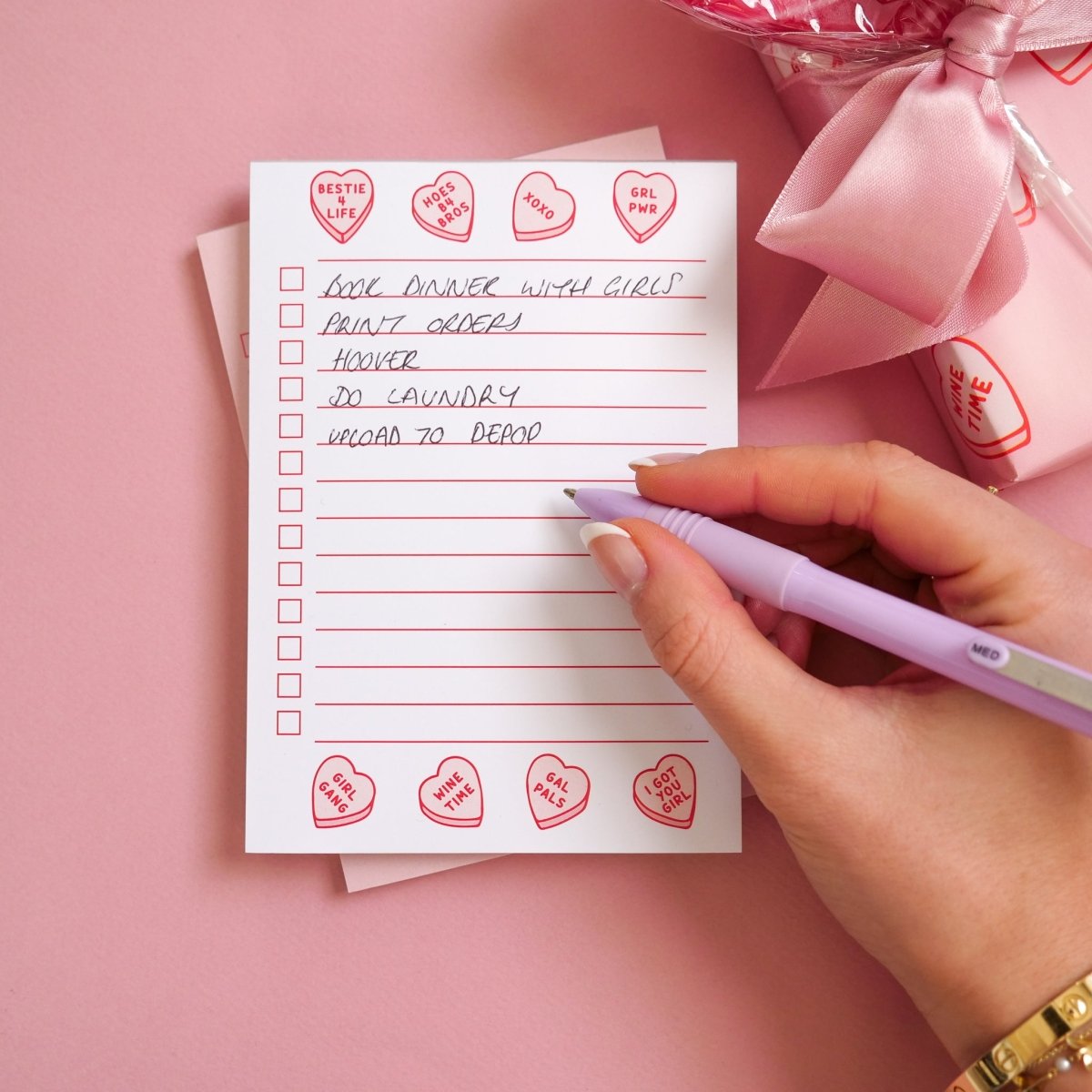 A6 Galentines Love Heart Candy Checklist Desk Pad - HUTCH London