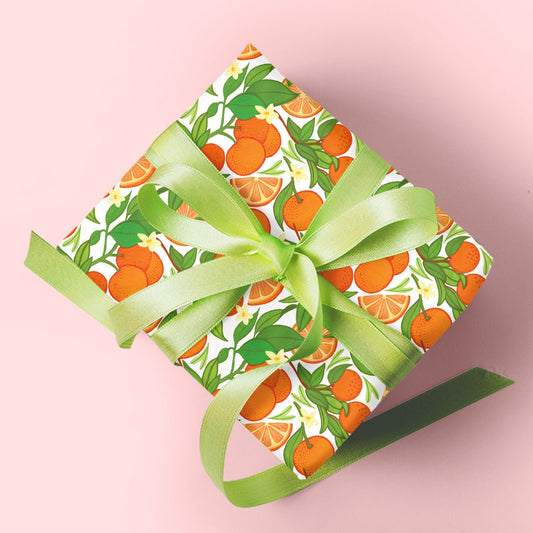 Citrus Orange Botanical Illustrated Wrapping Paper - HUTCH London