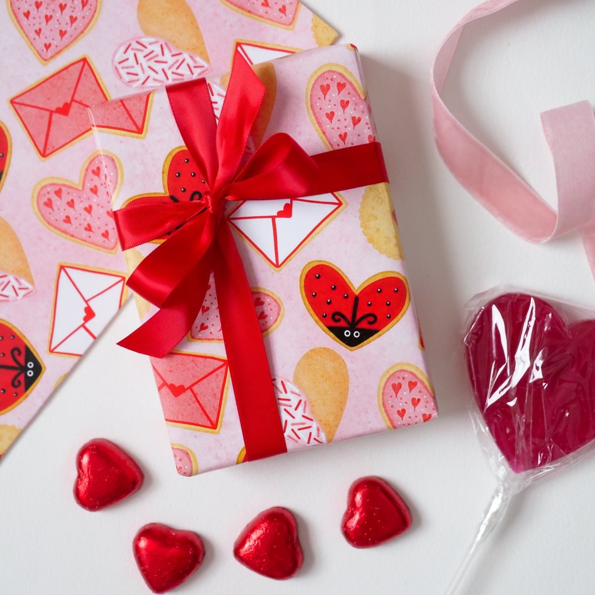 Cute Valentines Love Cookies Wrapping Paper - HUTCH London