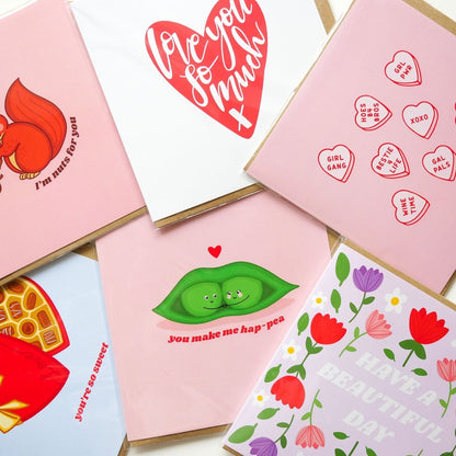 Galentines Love Hearts Square Card - HUTCH London