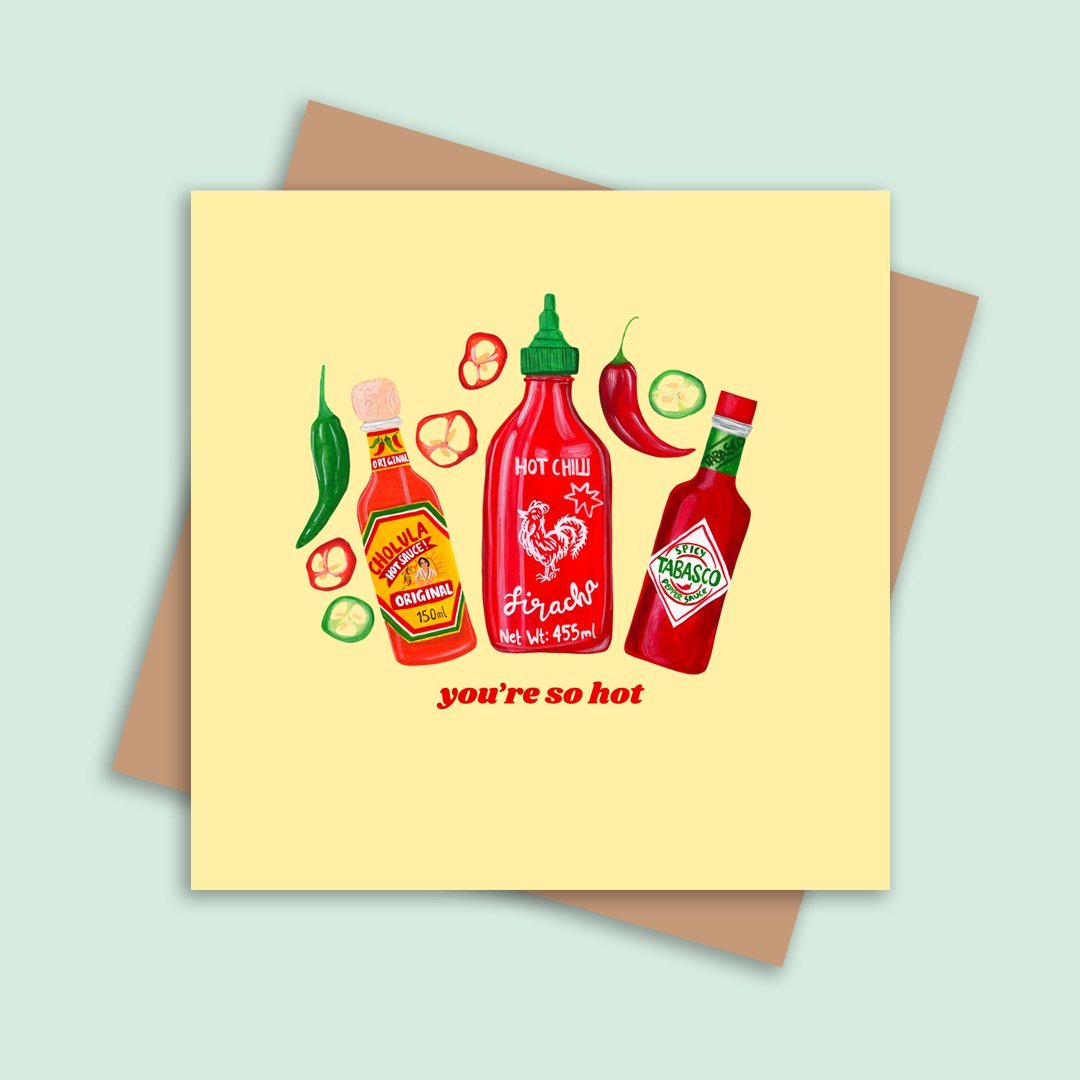 Hot Sauce Valentines Square Card - HUTCH London