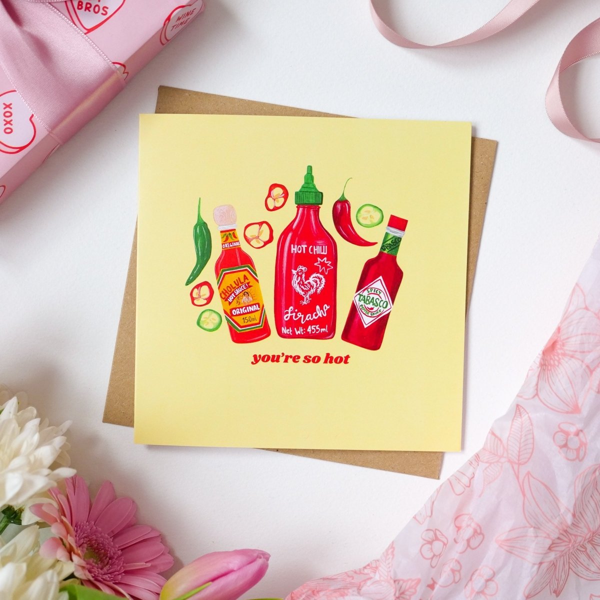 Hot Sauce Valentines Square Card - HUTCH London