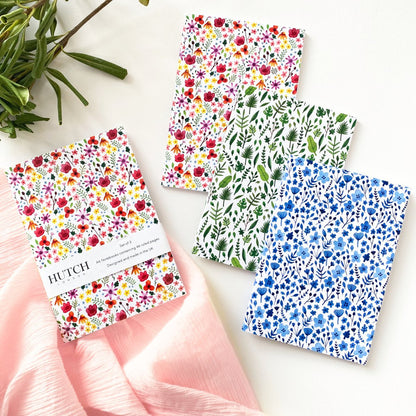 Set of 3 A6 Floral Pocket Notebooks - HUTCH London