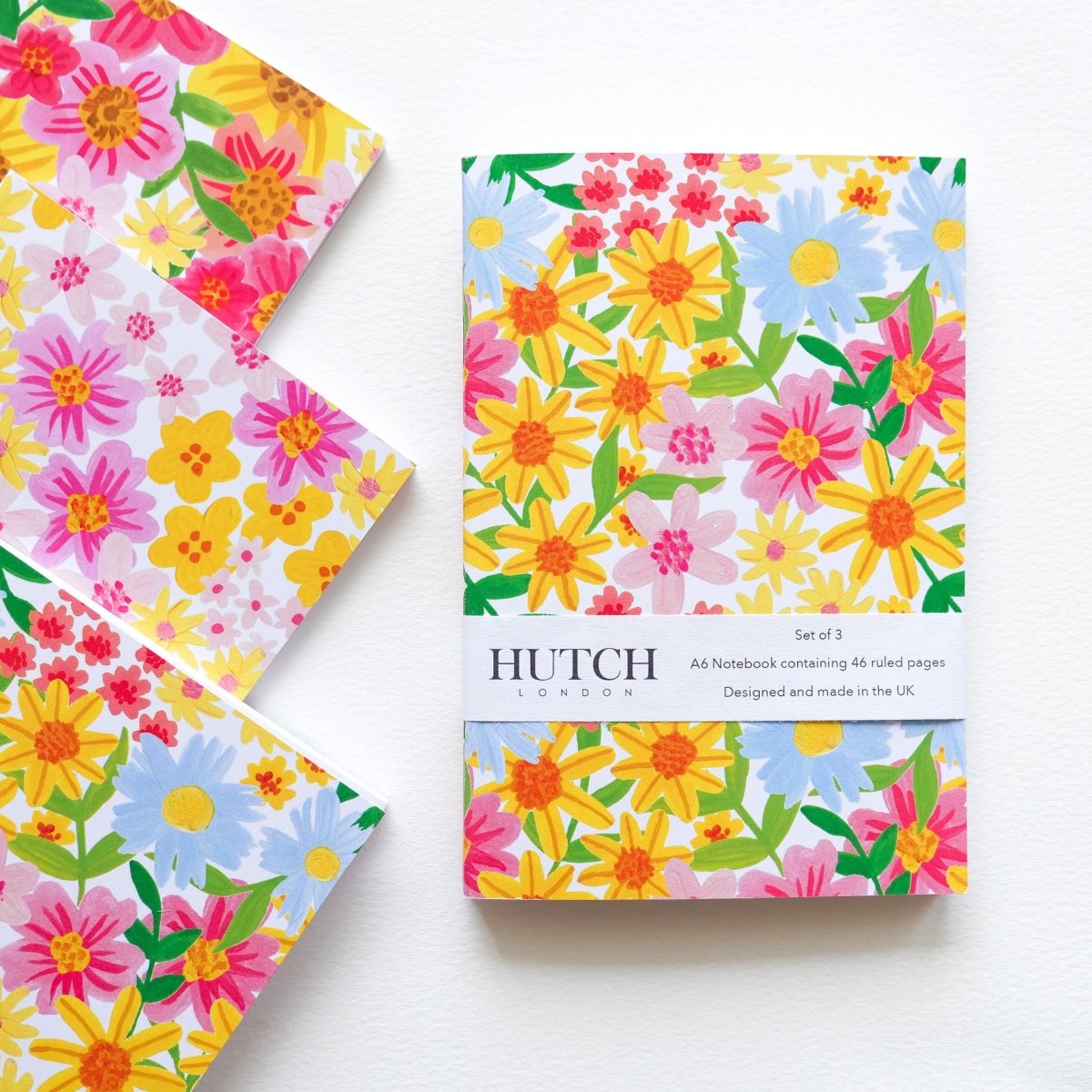 Spring Medley Set of 3 A6 Floral Pocket Notebooks - HUTCH London