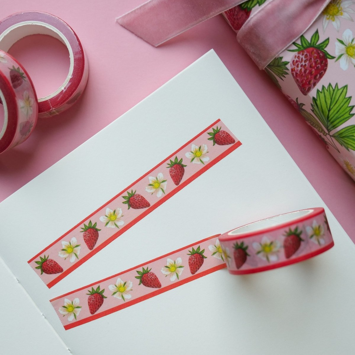 Strawberry Flower Washi Tape - HUTCH London