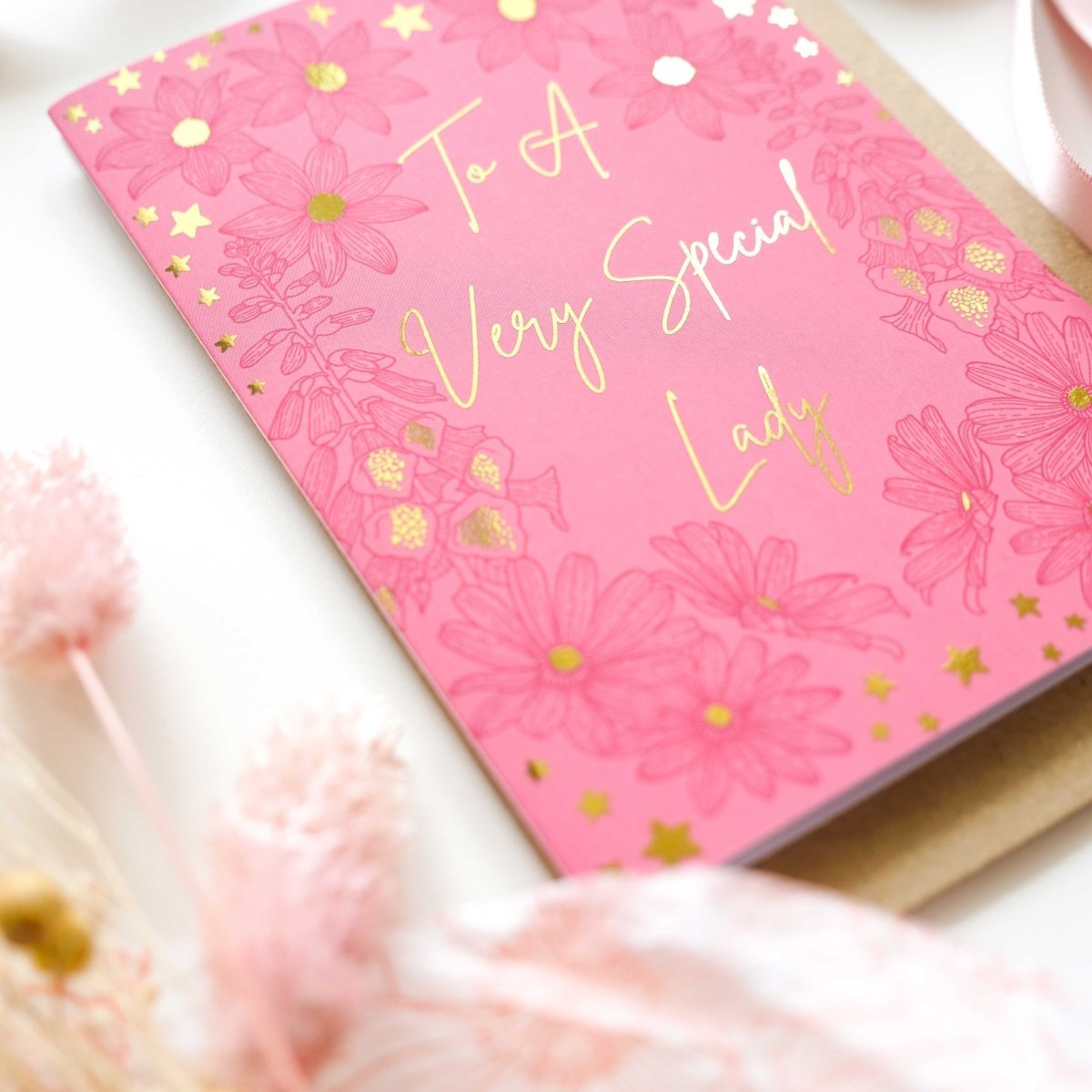 To A Very Special Lady Gold Foil Greetings Card - HUTCH London