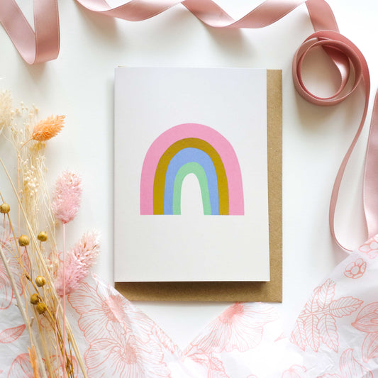 Rainbow Gold Foil Greetings Card