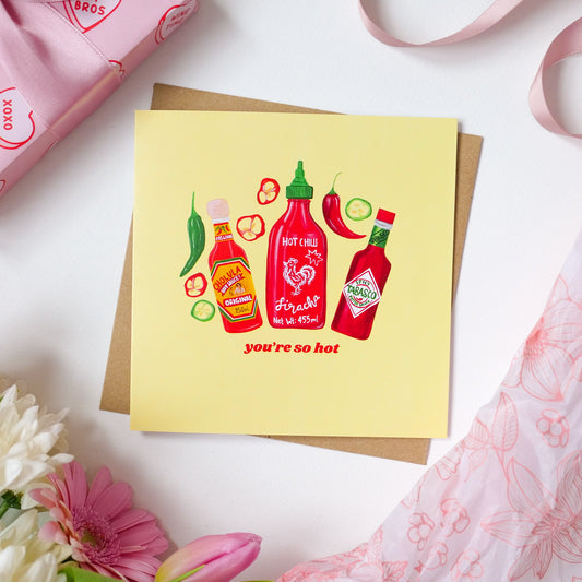 Hot Sauce Valentines Square Card