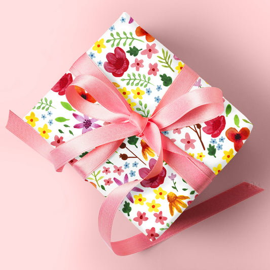 Pretty Wild Flower Illustrated Wrapping Paper