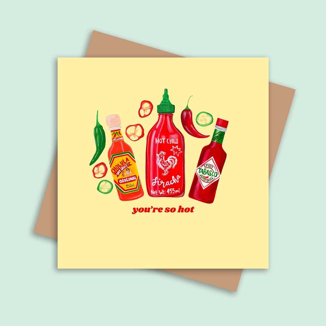 Hot Sauce Valentines Square Card